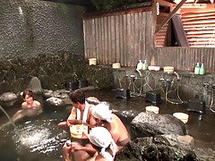 Satisfy nail my wife in japanese onsen spa