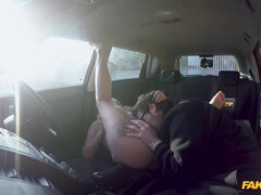 Making out with chubby Louise Lee in the car