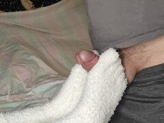 Leie, Paar, Füsse, Fussjob, Socken