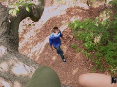 Latina Brunette's Outdoor Adventure Turns into Wild Tree-Top Passion