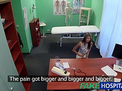 Gina Gerson gets her tiny tits and tight pussy stretched by a hard dick in a fake hospital treatment