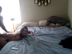 デカチン, バイセクシャル, 中出し, オマンコ, 三人, バイブレーター