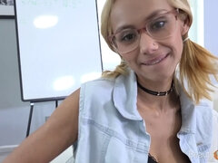 Veronica Leal goes wild with her Nerdy Blonde friend in this intense HD video