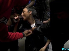 Pijpbeurt, Universiteit, Diep in de keel, Zwart, Groepseks, Groep, Latijnse vrouw, Pornster