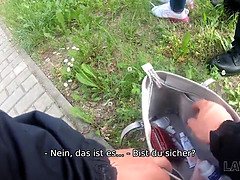 Sofia Lee caught stealing wallet & pays with her tight pussy