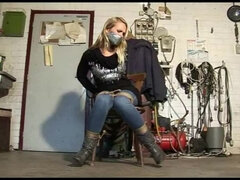 Dutch Girl Chair-tied Mouth Taped Struggling