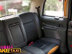 Michelle Thorne gets a surprise from her boss in a fake taxi