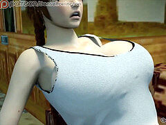 Lara croft belly Inflation
