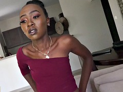 Sexy Slim Black Beauty Gets Tight Pussy Pounded In Interracial Casting
