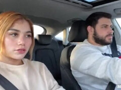Lustful Latina Craves Cock While Driving - Marina Gold & Magic Javi