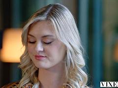 VIXEN Bratty Blonde Amber Moore Rides Her Boss  Thick Cock