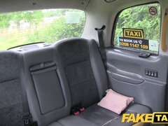 Kinky lady gets her ass drilled after golden shower in fake taxi