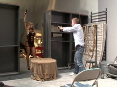 Rumpe, Vakker, Store pupper, Blond, Ansiktssperm, Uniform