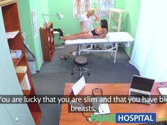 Mischel Lee's Big Tits Oiled and Examined by a Fake Doctor in Fake Hospital