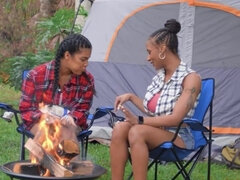 Maya Farrell and Sarai Minx take a break from camping