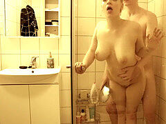shower couple have fun