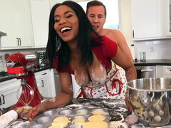 Jenna J Foxx online cooking show turns into interracial fuck show