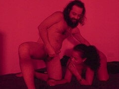 아마추어, 항문에서 입으로, 오랄섹스, 머리카락이 많은, 대단히