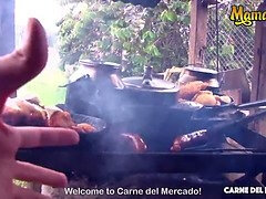 Super HOT Colombian Meat Vendor Craves A Different Type Of Meat