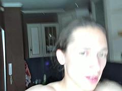 Amateur, Nana, Brunette brune, Tir de sperme, Souple, Hard, Adolescente, Nénés