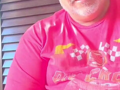 아마추어, 약간 뚱뚱한, 사정 샷, 지방, 할아버지, 머리카락이 많은, 나이든, 혼자