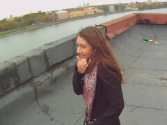 Europeu, Beijar, Ao ar livre cartaz de rua outdoor, Calcinha, Público, Russoa, Magrinha