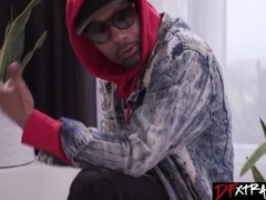 Harley King Gets Blown-Out by 20 Black Studs, Covered in Cum!