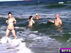 Strand, Blasen, Hd, Zierlich, Schreiend, Jungendliche (18+), Titten