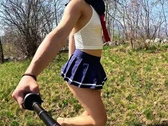 Amatør, Rumpe, Kjole, Hd, Italianer, Offentlig, Skolejente, Uniform