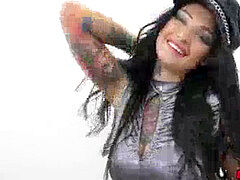 tatted Adel Asanty handles the men Angelo Godshack and Christian Clay with drooling blowjobs