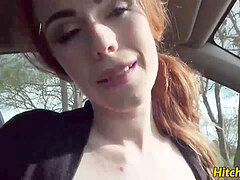 wonderful red-haired Ella hughes gets screwed on the public road