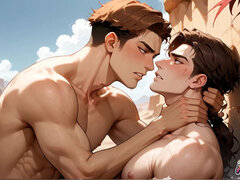 Gay Guy Ejaculates in the Desert Sun with Firm Muscles!