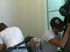 デカチン, フェラチオ, ぽちゃ, 爸, ゲイ, ポリス