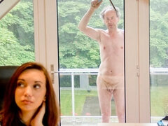 Kont, Pijpbeurt, Hondjeshouding, 1 man 2 vrouwen, Handbeurt, Kousen, Tiener, Tieten likken