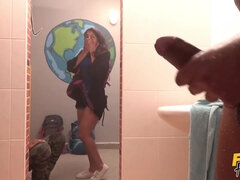 Sahara Knite enjoys interracial sex during her first night in hostel