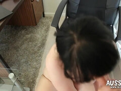 Peitos grandes, Morena, Gordinho, Peludoa, Escritório, Xoxota, Tetas