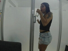 Hatalmas hátsó, Cumizás, Pár, Krémes süti, Házi készítésű, Latin lány, Spanyol, Tetkó