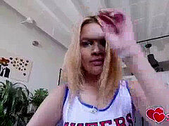 Tromperie, Pom pom girl, Doigter, Petite femme, Chatte, Rasée