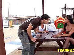 항문, 금발의, 흑갈색 머리, 성전환자, 쓰리섬