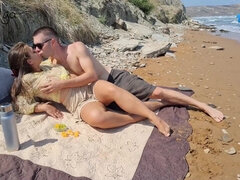 Amatør, Strand, Hundestilling, Hårdt, Hd, Kysse, Offentlig, Russisk