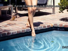 Daddy4k. pool becomes a good place for minxs hot porn with bf's grandpa