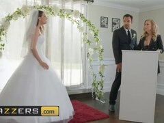 Brazzers - Husband and bride to be get shared by hot milf