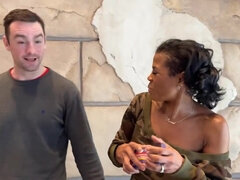 素人, デカ尻, デカパイ, フェラチオ, 茶髪の, チン, 黒人, 淫乱熟女