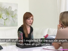 Female Agent (FakeHub): Tattooed Emo Licks Agent to Orgasm