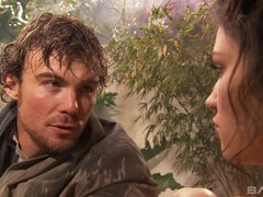 Grosser schwanz, Blasen, Braunhaarige, Hundestellung, Lecken, Muschi, Dusche, Vintage