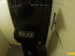 Leggy Office Slut Fucks Cop in an Elevator