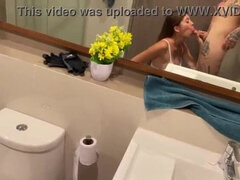 A guy covertly taped a girl at the gym, then propositioned her for oral in the restroom