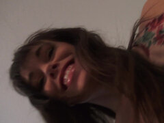 POV blowjob and passionate sex with brunette Alana Cruise