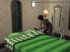 Ebony stepmom gives blowjob to black stepson