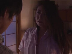 Son visit Japanese mommy at night to fuck her pussy